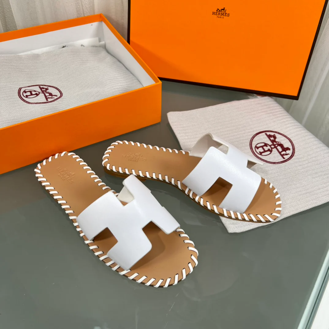 Плоские тапочки ручной работы Hermes - 1