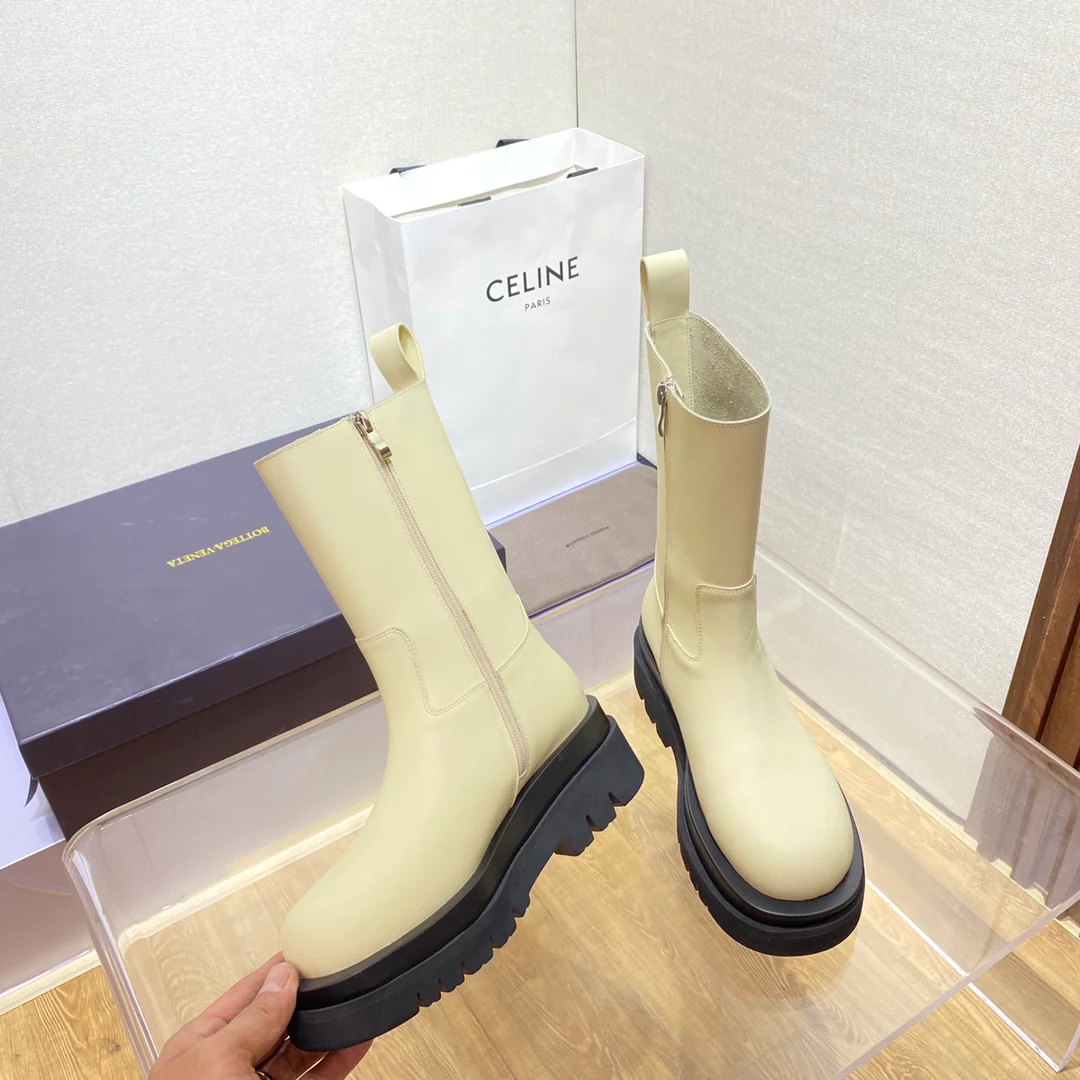 Новинка осенне-зимней коллекции BV 2022 — Ботильоны — Популярная модель — Цвет ?слоновая кость?