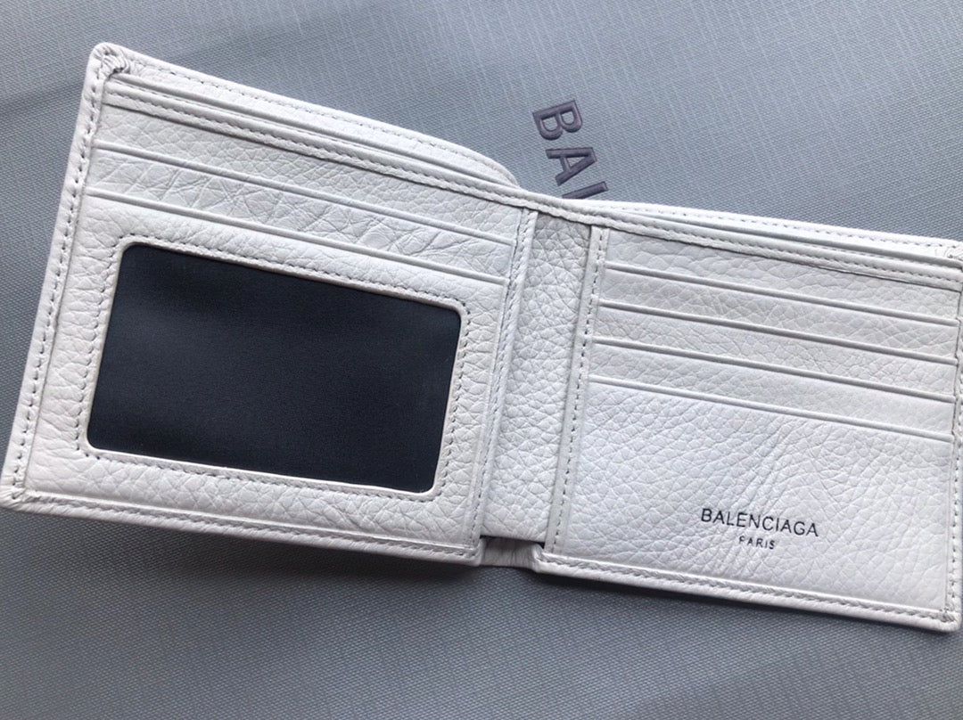 Balenciaga-牛皮两折短夹-可放照片