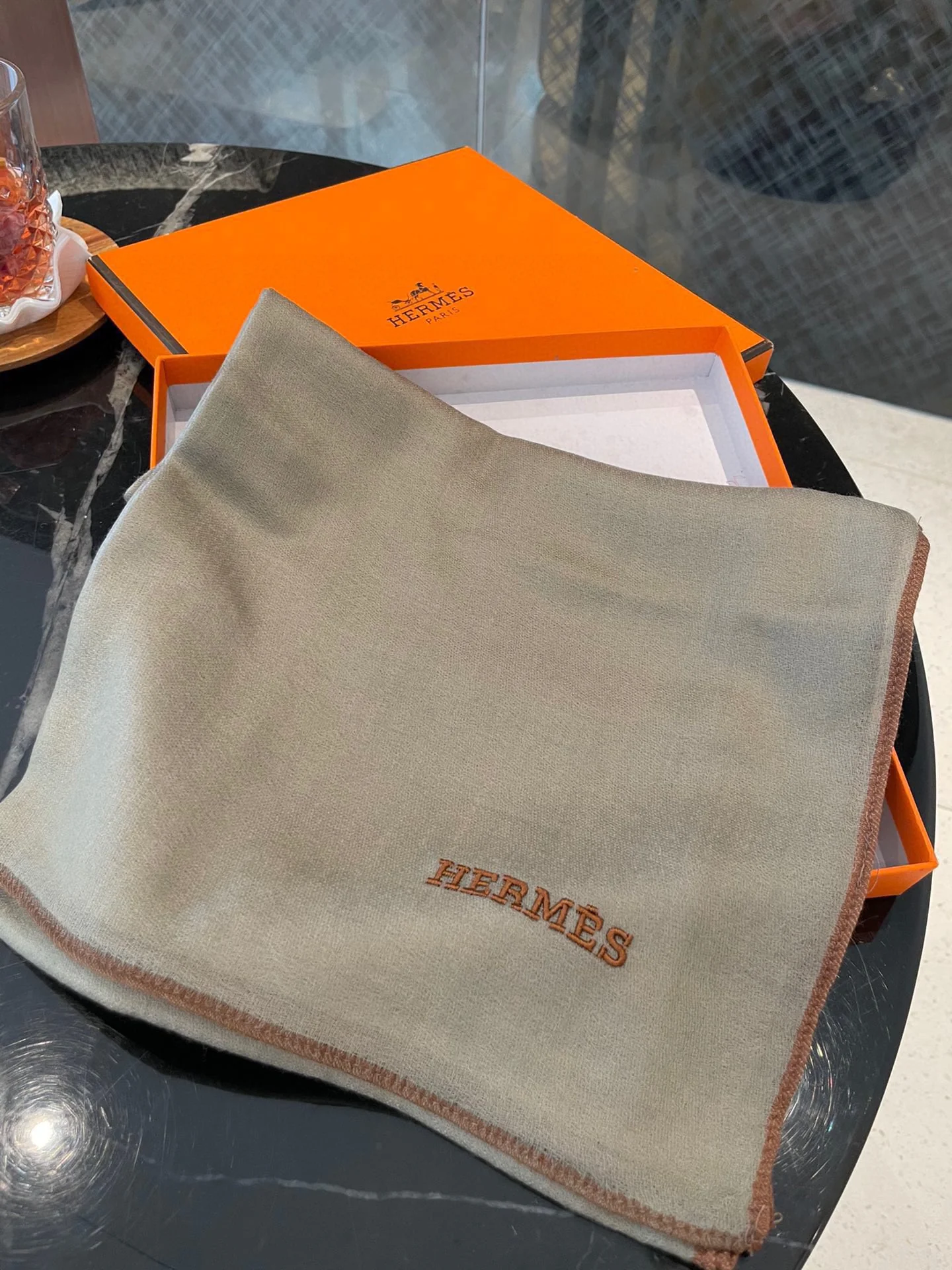 Шарф из кашемировой пряжи Hermes