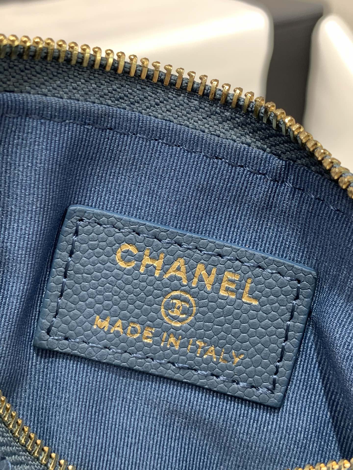 Chanel 19 серии - Классический кожаный кошелек на молнии - Синий