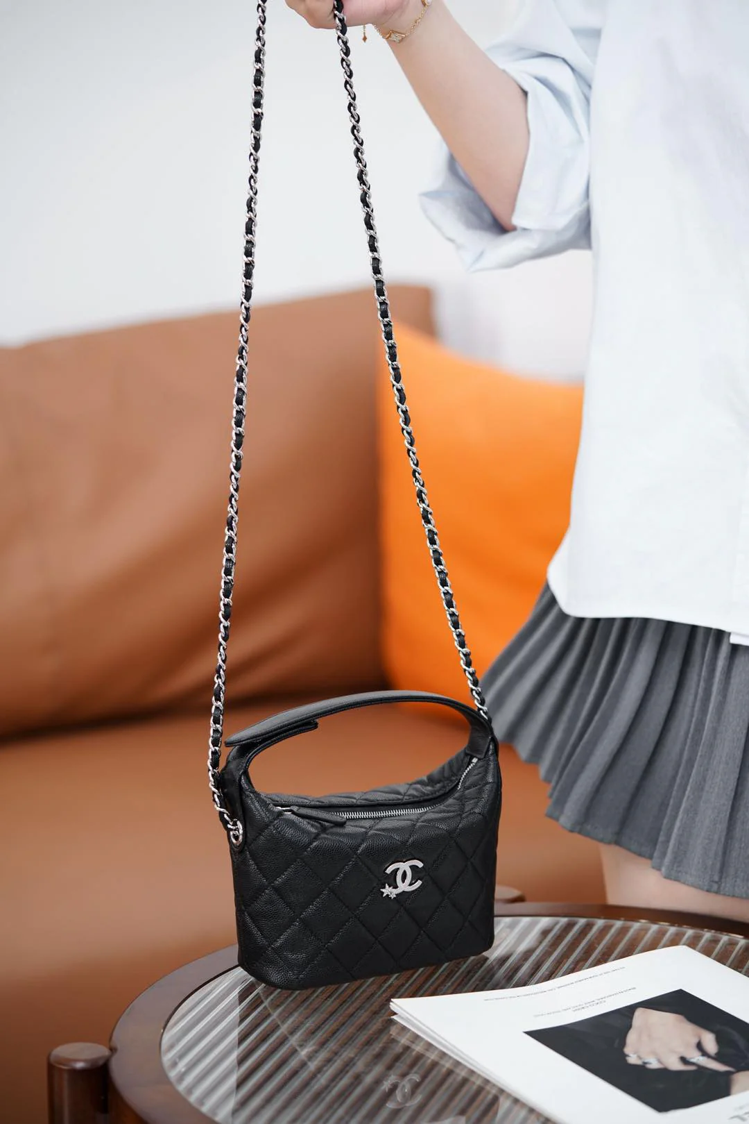 Chanel - ??? - Сумка-бенто в форме звезды - Черная с серебристой фурнитурой