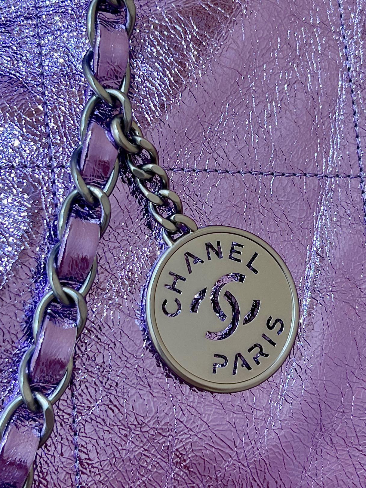 Сумка Chanel 25c 22 - металлизированная кожа - фиолетовая
