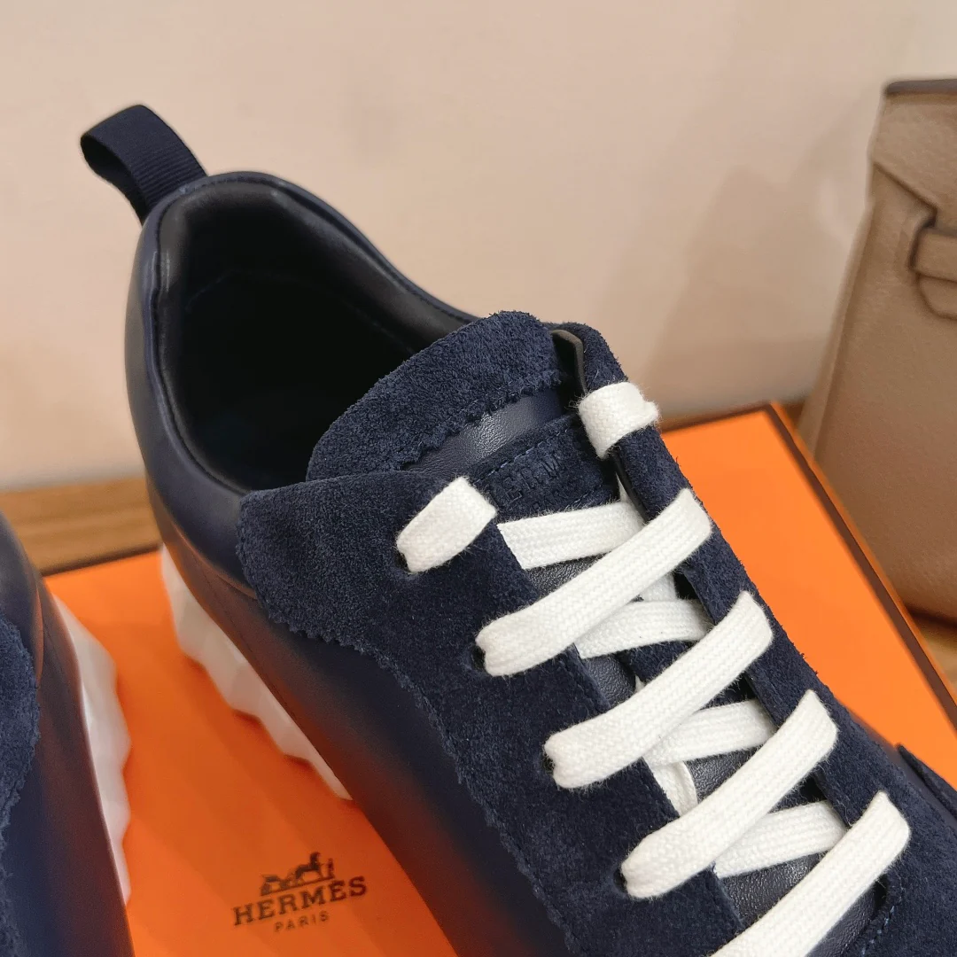 Повседневные туфли Hermes 2024 - Синие - 2