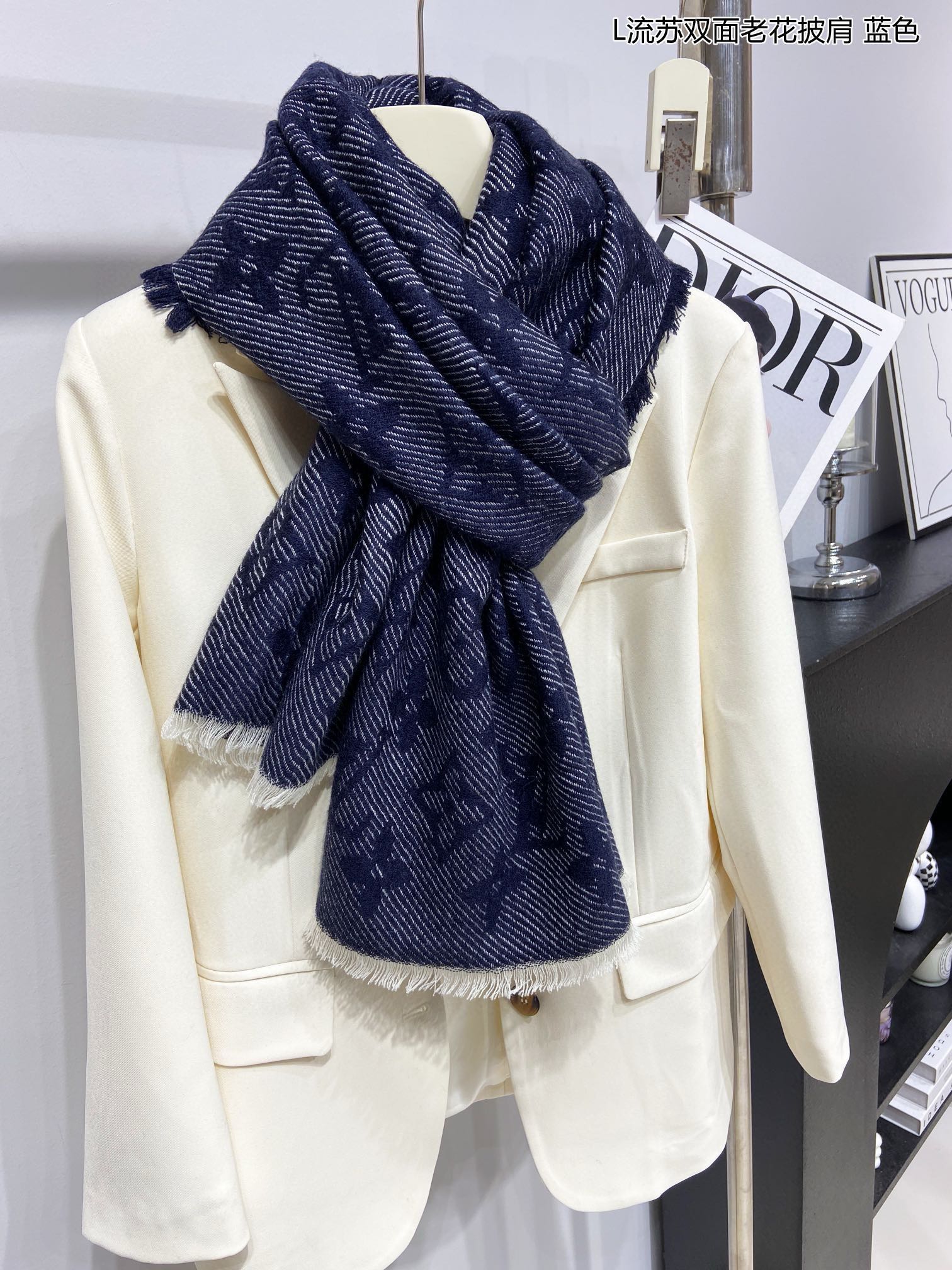 Шарф/шаль LV 2024 Monogram - синий