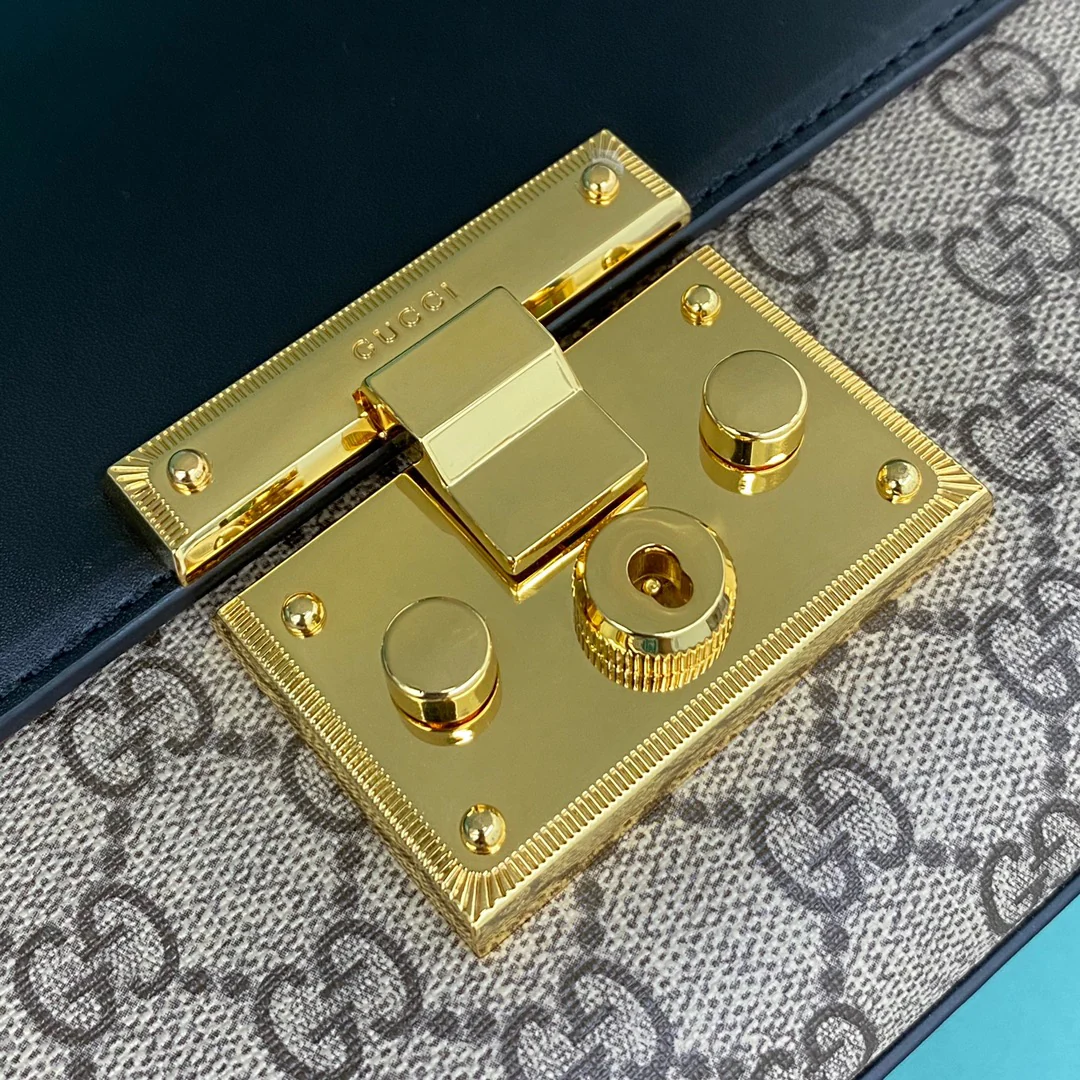 Сумка Gucci с цепочкой и замком - 30 см x 19 см x 10 см