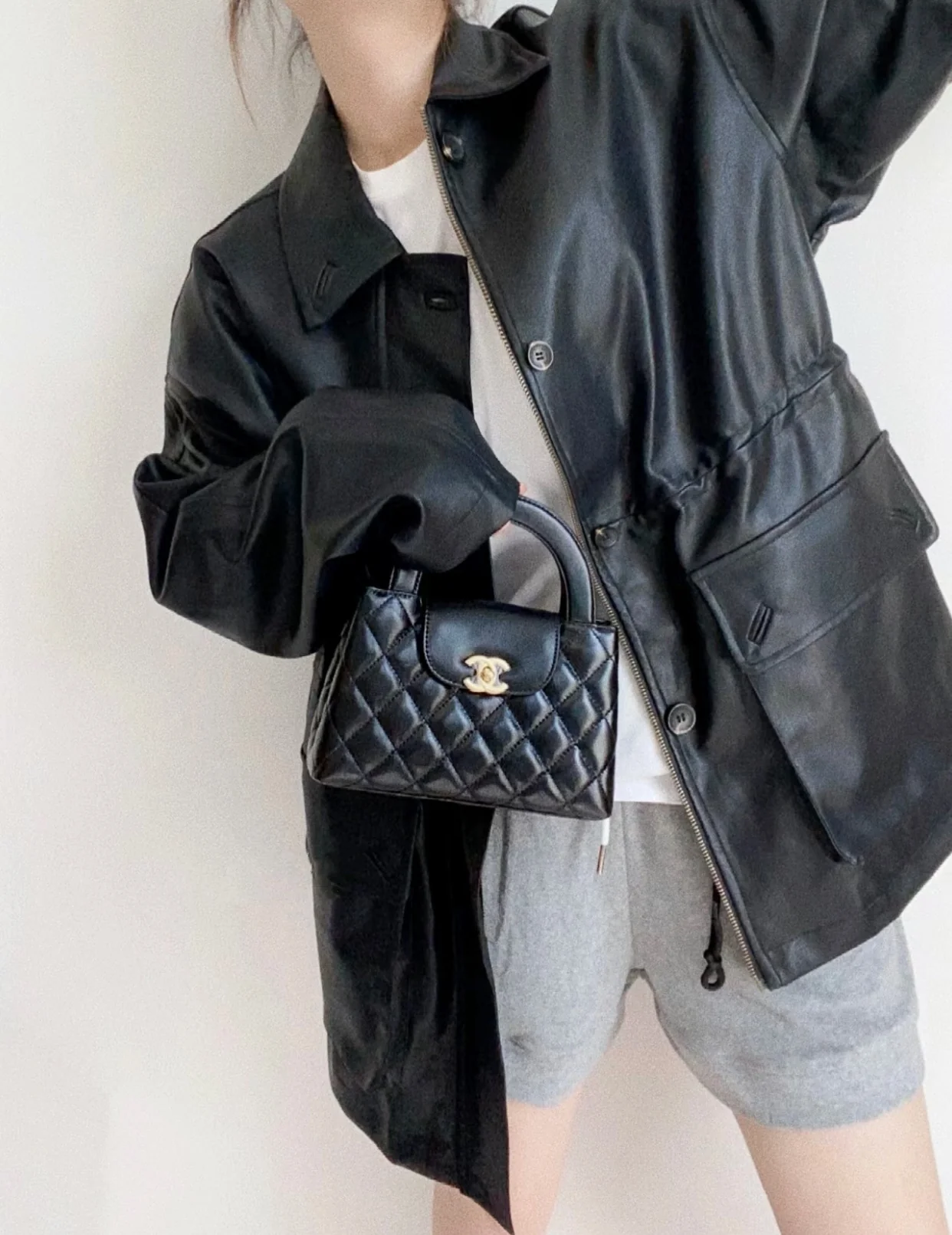 Сумочка Chanel Kelly Chain, большая - черная