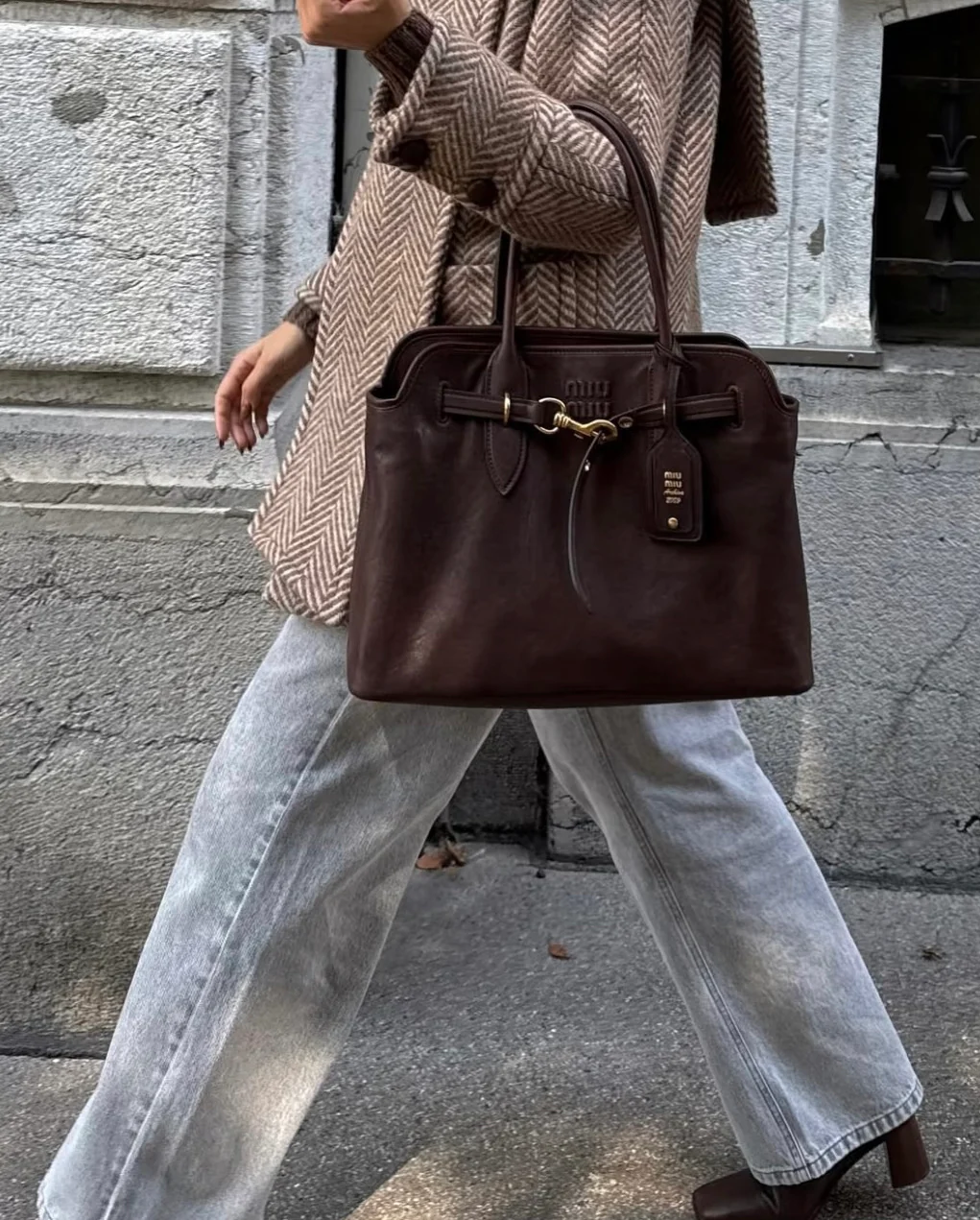 Miu Miu - Кожаная сумка - Вертикальный - Цвет 