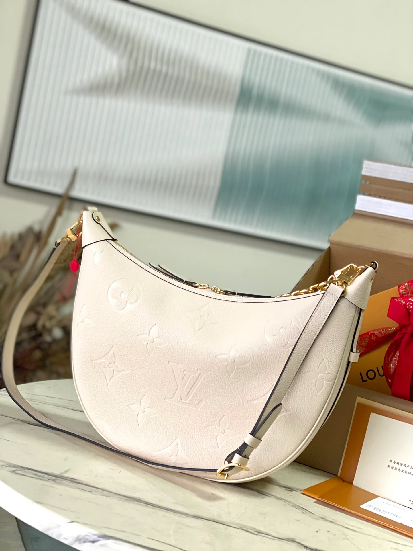 m46739-LV-loop-hobo-large half-moon bag-white