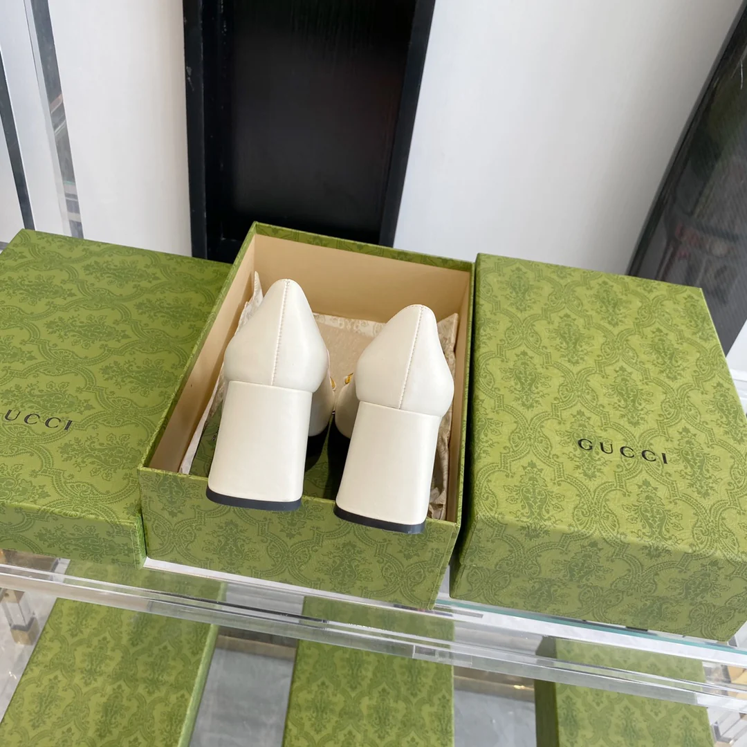 Туфли Gucci Retro с квадратным носком и массивным каблуком - 3