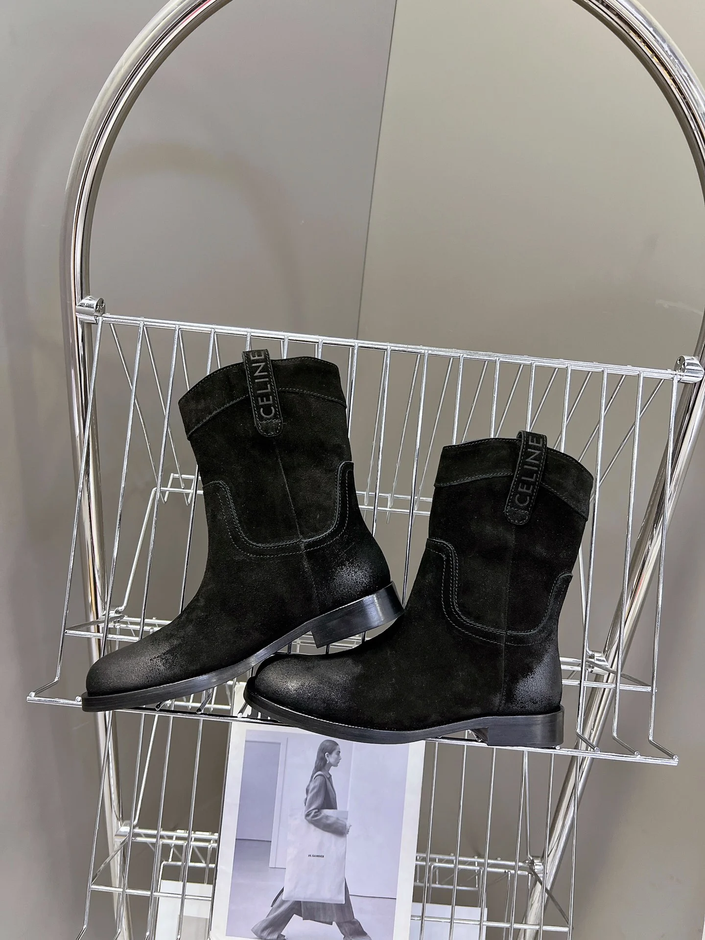 Ботильоны Celine 2024 из денима - черные