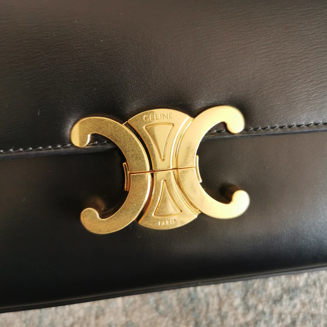 Celine - Сумка-подмышка с удлиненной цепочкой - Черная