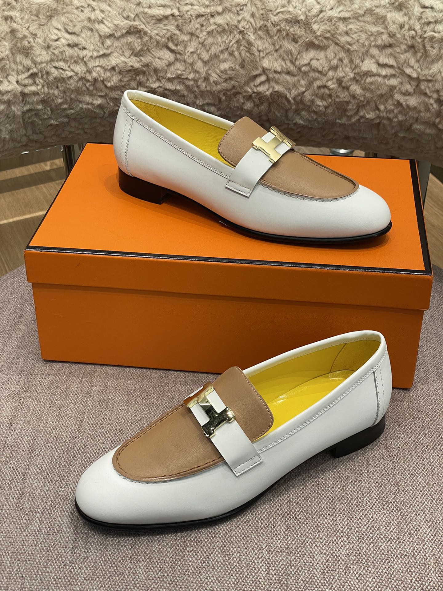 Классические лоферы Hermes с закругленным носком - 1