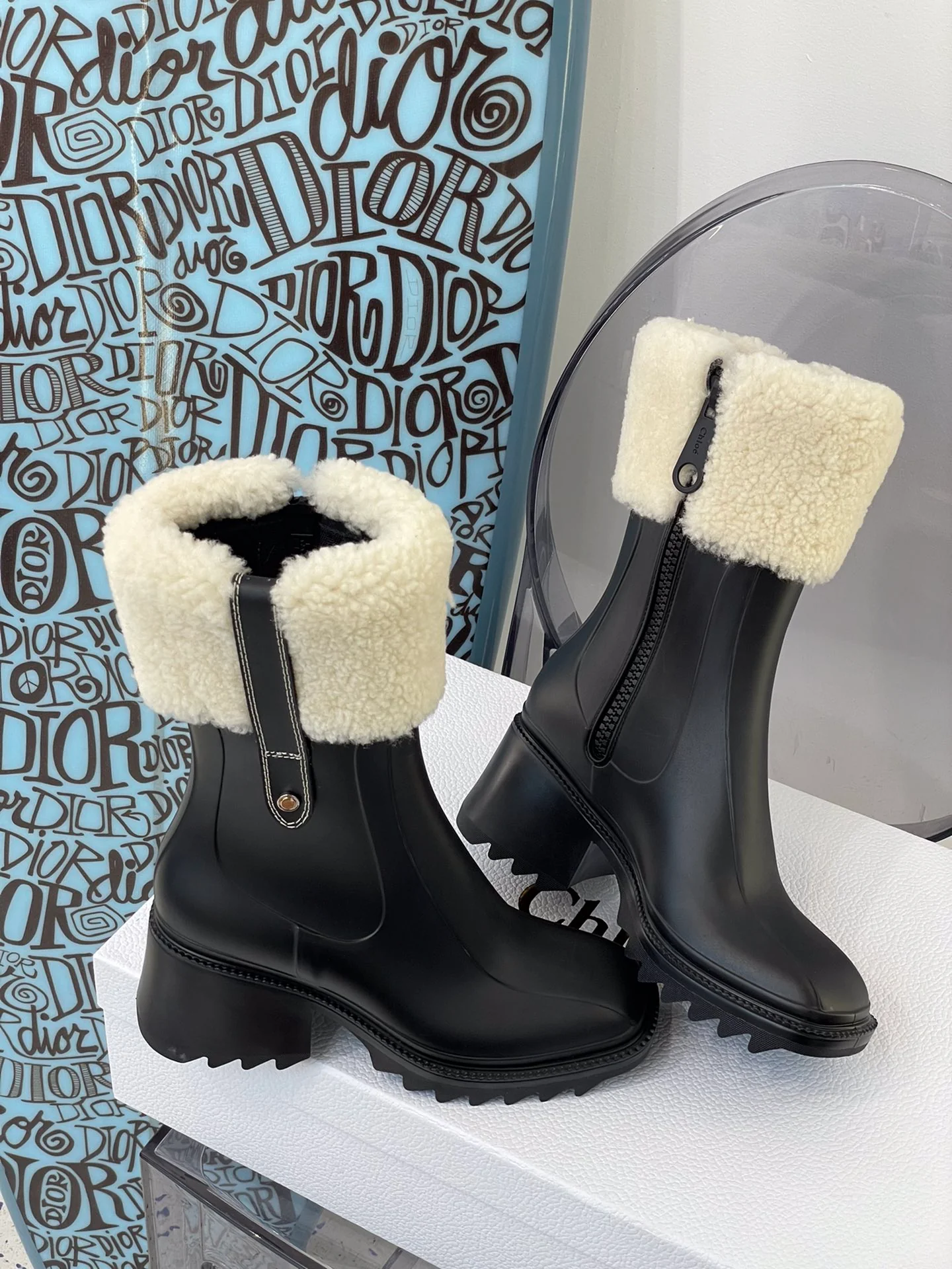 Обувь Chloe - флисовые резиновые сапоги Chloe