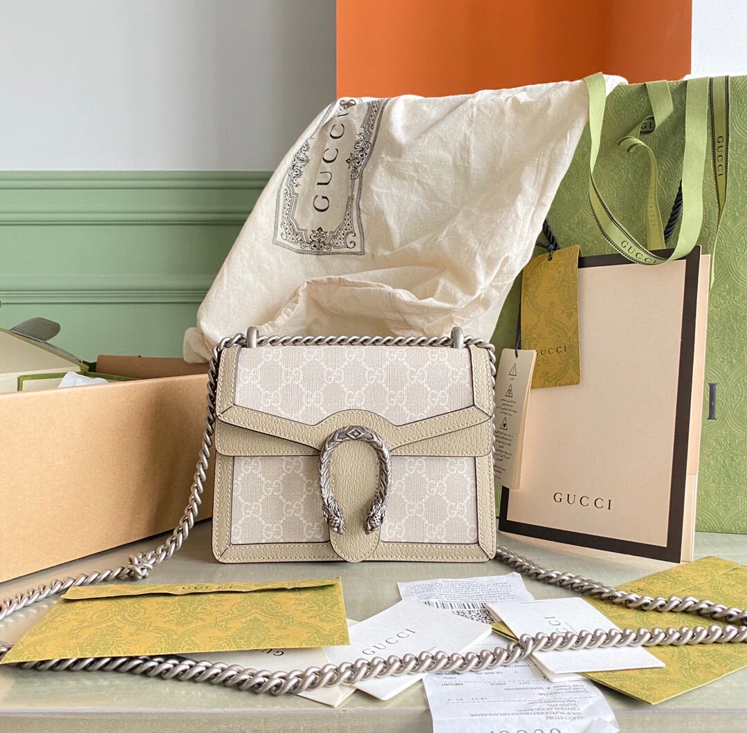 Сумка Gucci Dionysus через плечо - 20x15 см - 5x5 см - кремово-овсяный цвет