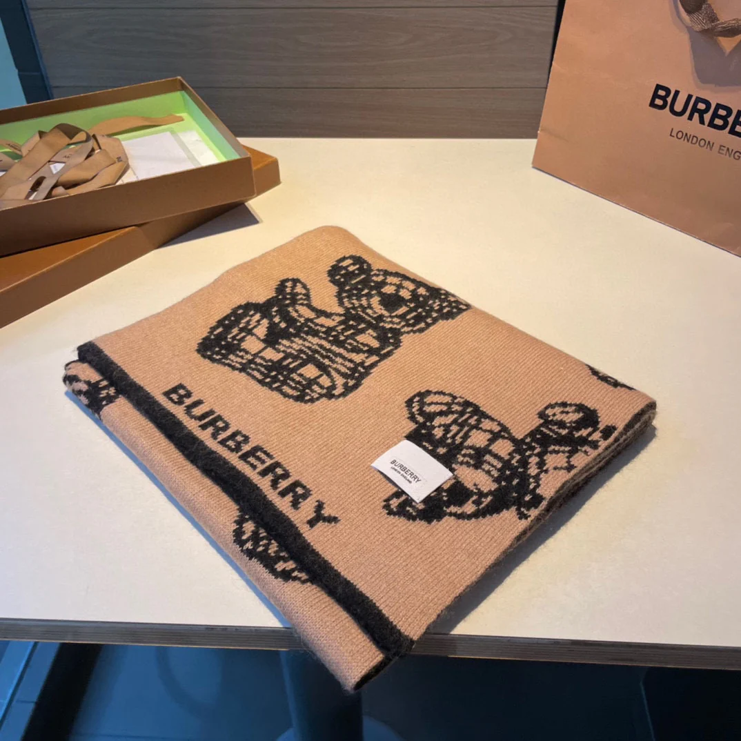 Вязаный кашемировый шарф Burberry - 30 см - 180 см - 100 см - Кашемир