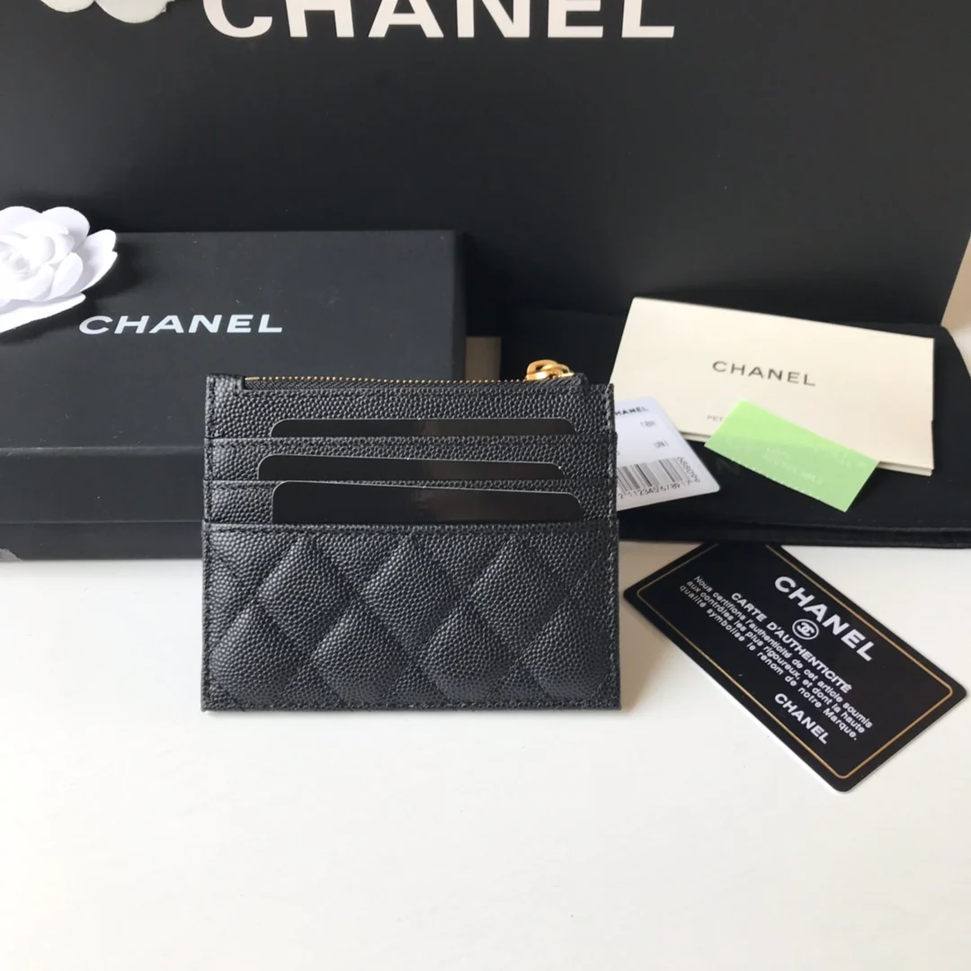 Кардхолдер Chanel на молнии - плоский, 2 шт.