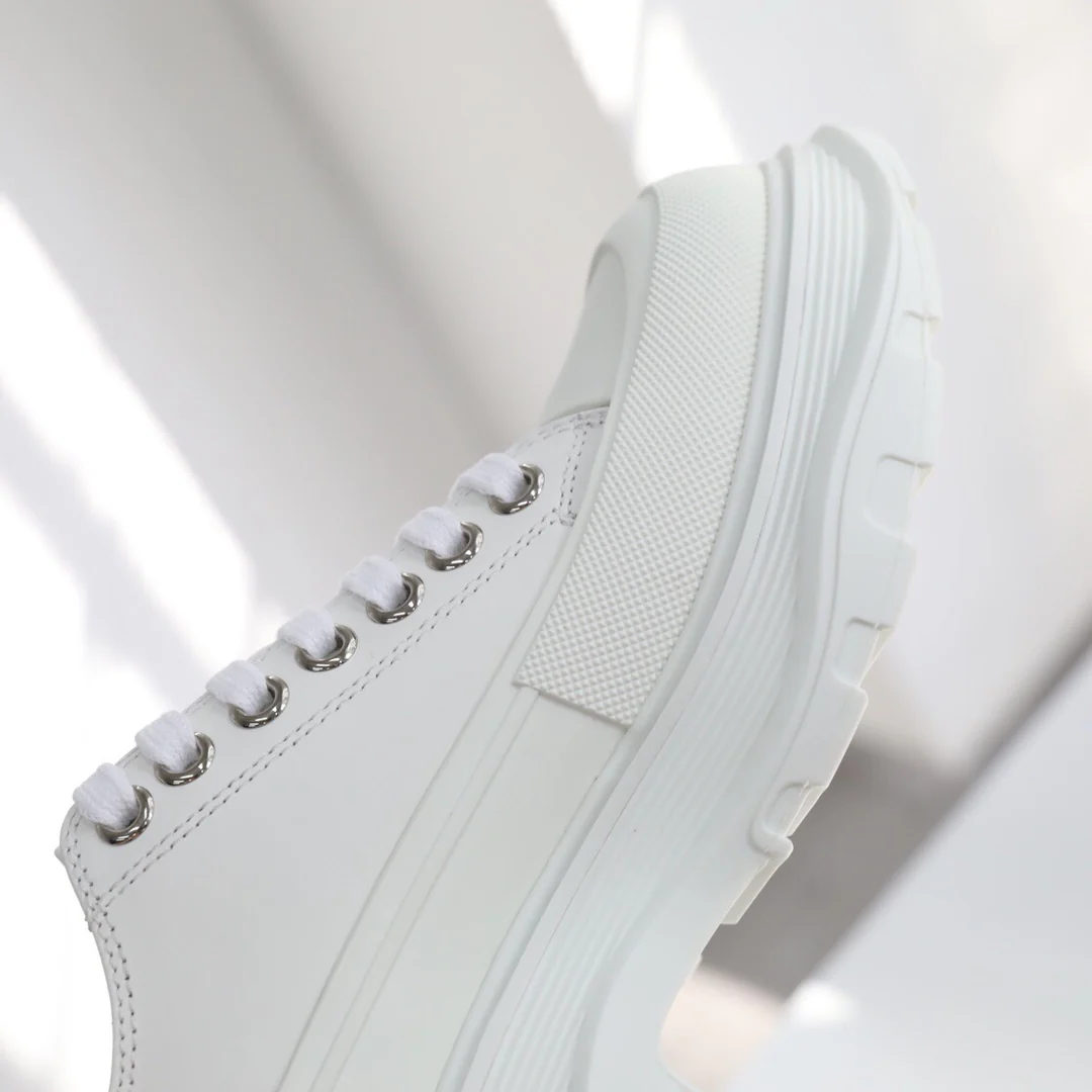 Ковбойские туфли на платформе McQueen, унисекс, белые.