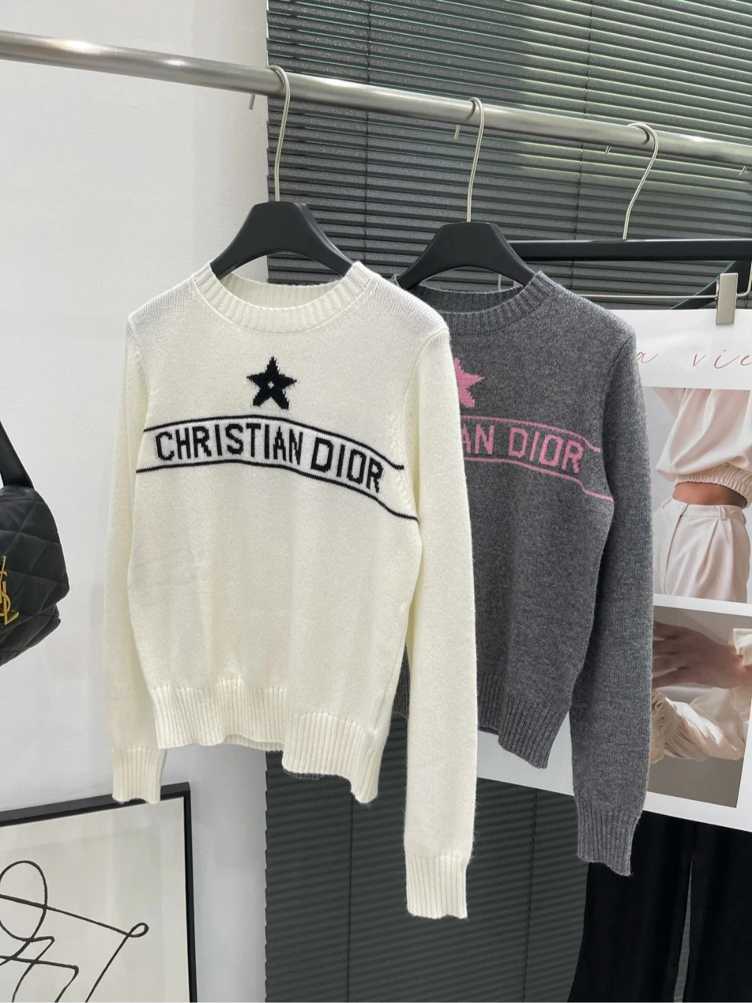 Свитер Dior 2403 Star с длинными рукавами и круглым вырезом