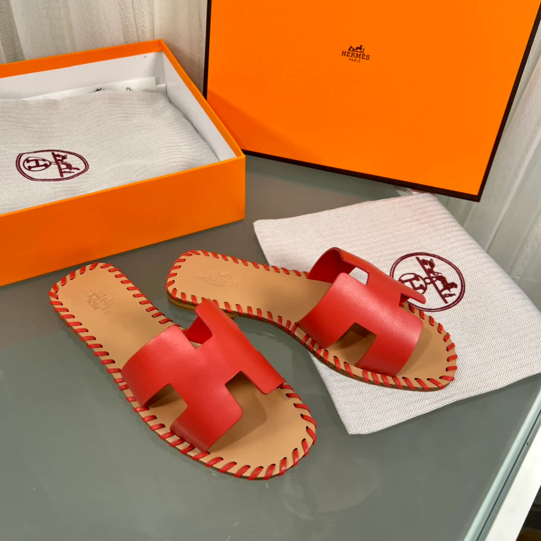 Плоские тапочки ручной работы Hermes