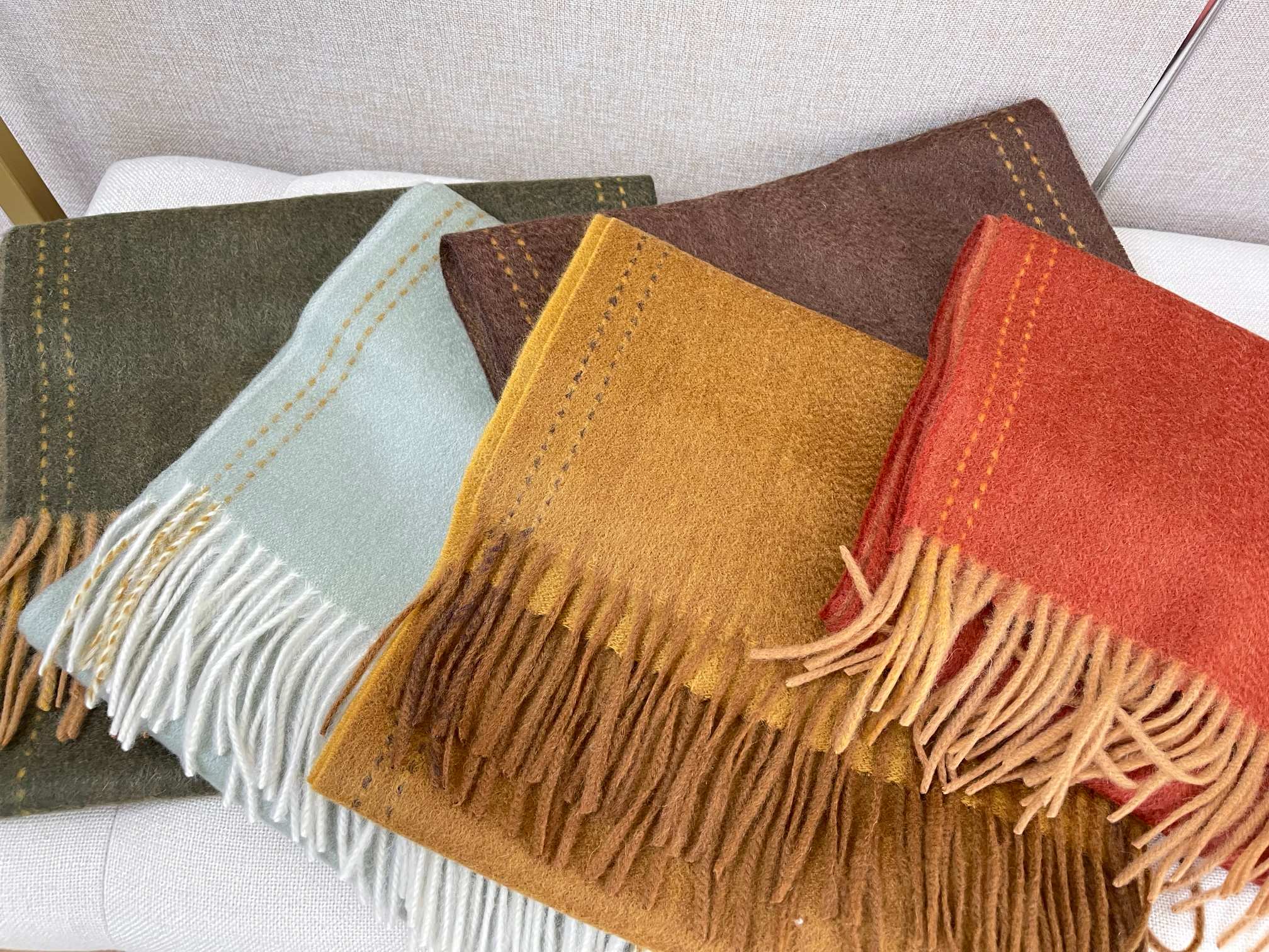 Шарф Hermes из кашемира премиум-класса 100% - 30 см - 180 см