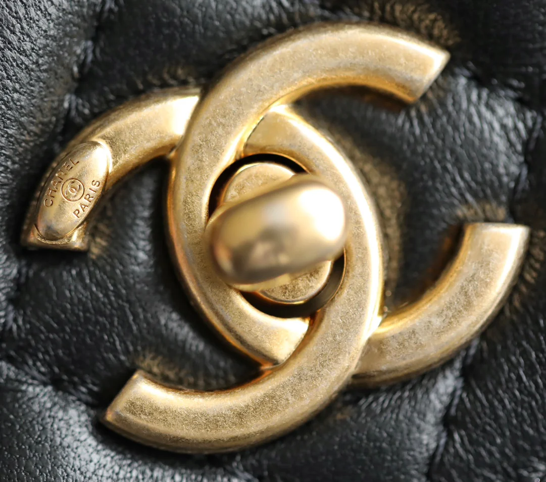 Весенняя коллекция Chanel 2023 - Регулируемая пряжка Camellia WOC - Овечья кожа - Черный - 19 см