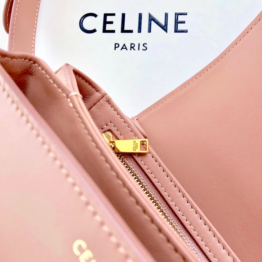 Celine Triomphe Medium Calfkin Rose Pink