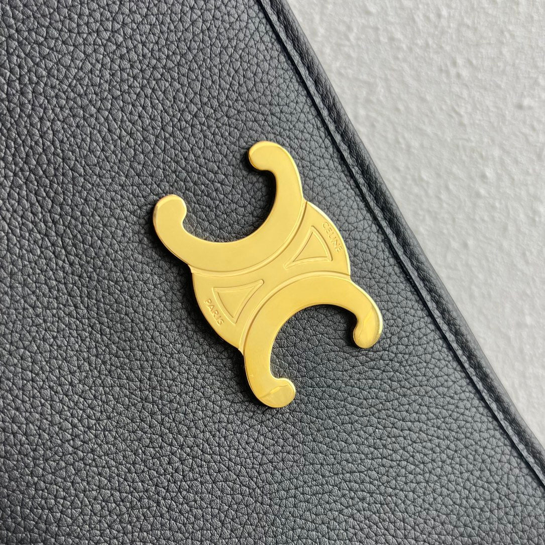 Сумка Celine New Newspaper Chain Bag - сумка через плечо с двойной цепочкой - черная