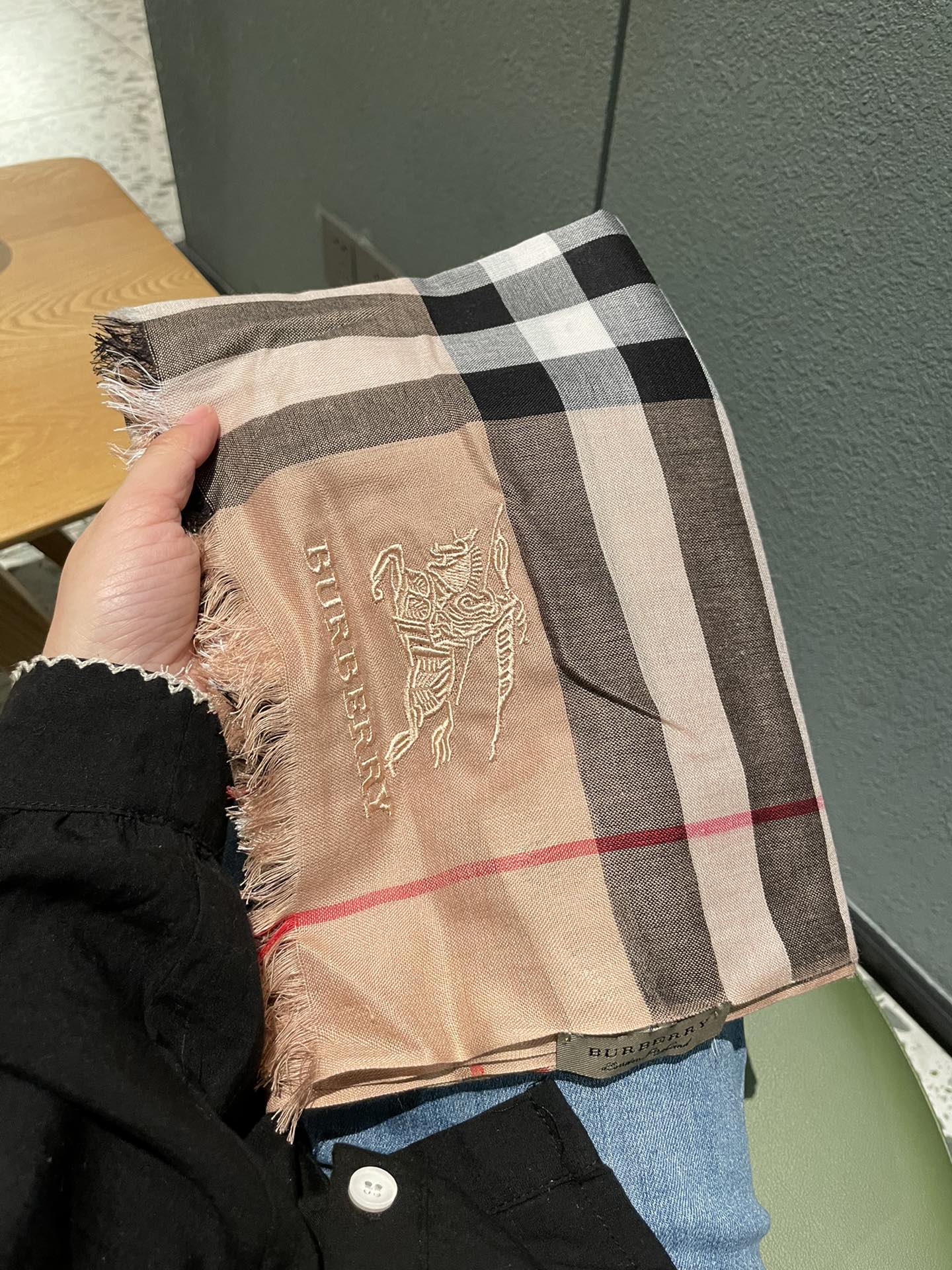 Классический клетчатый шарф для верховой езды Burberry - 80-190 см - Кашемир Кашмир Хайленд