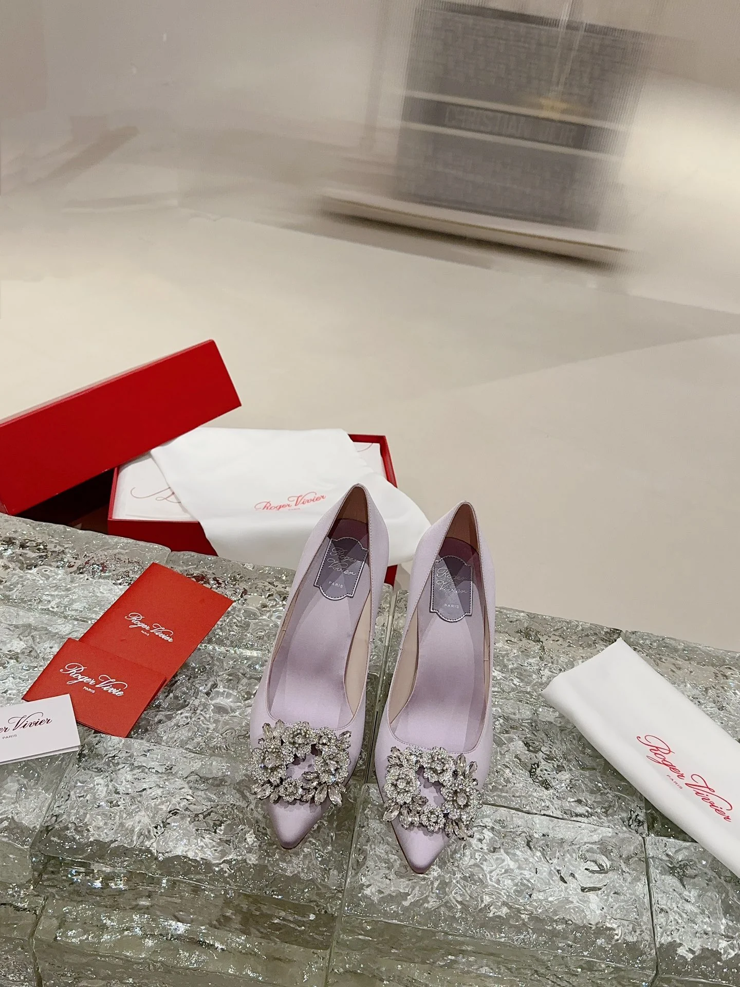 Туфли с квадратным носком и пряжкой - 2024 - Высокие каблуки - Фиолетовые