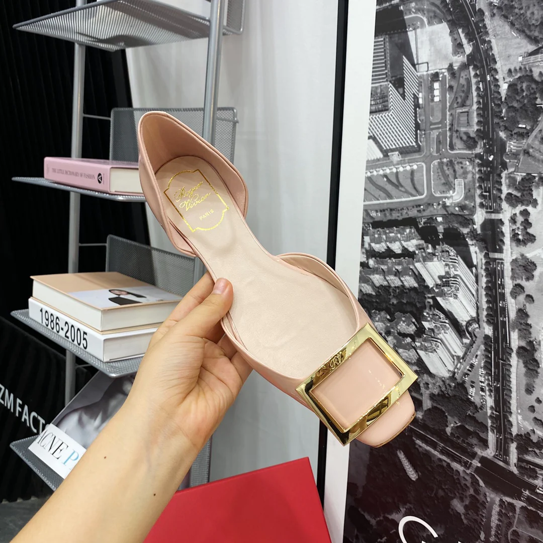 RV-Flat Bottom Hollow Square Toe-Cherblossom Pink