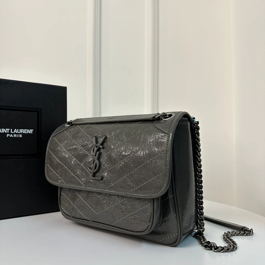 YSL-niki-baby-28cm-cowhide-dark gray