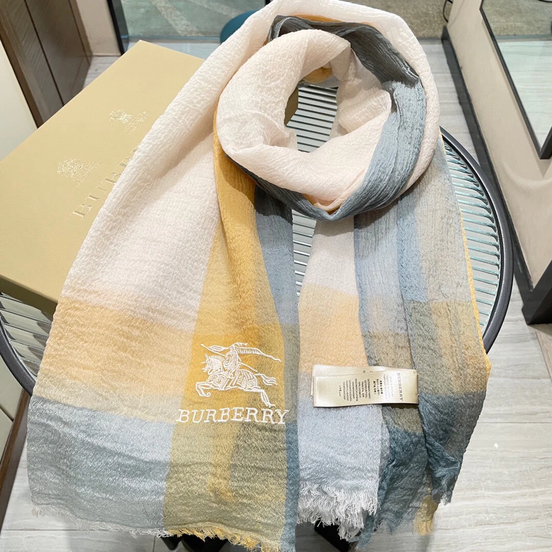 Кашемировый шарф Burberry - 90-200 см - желтый