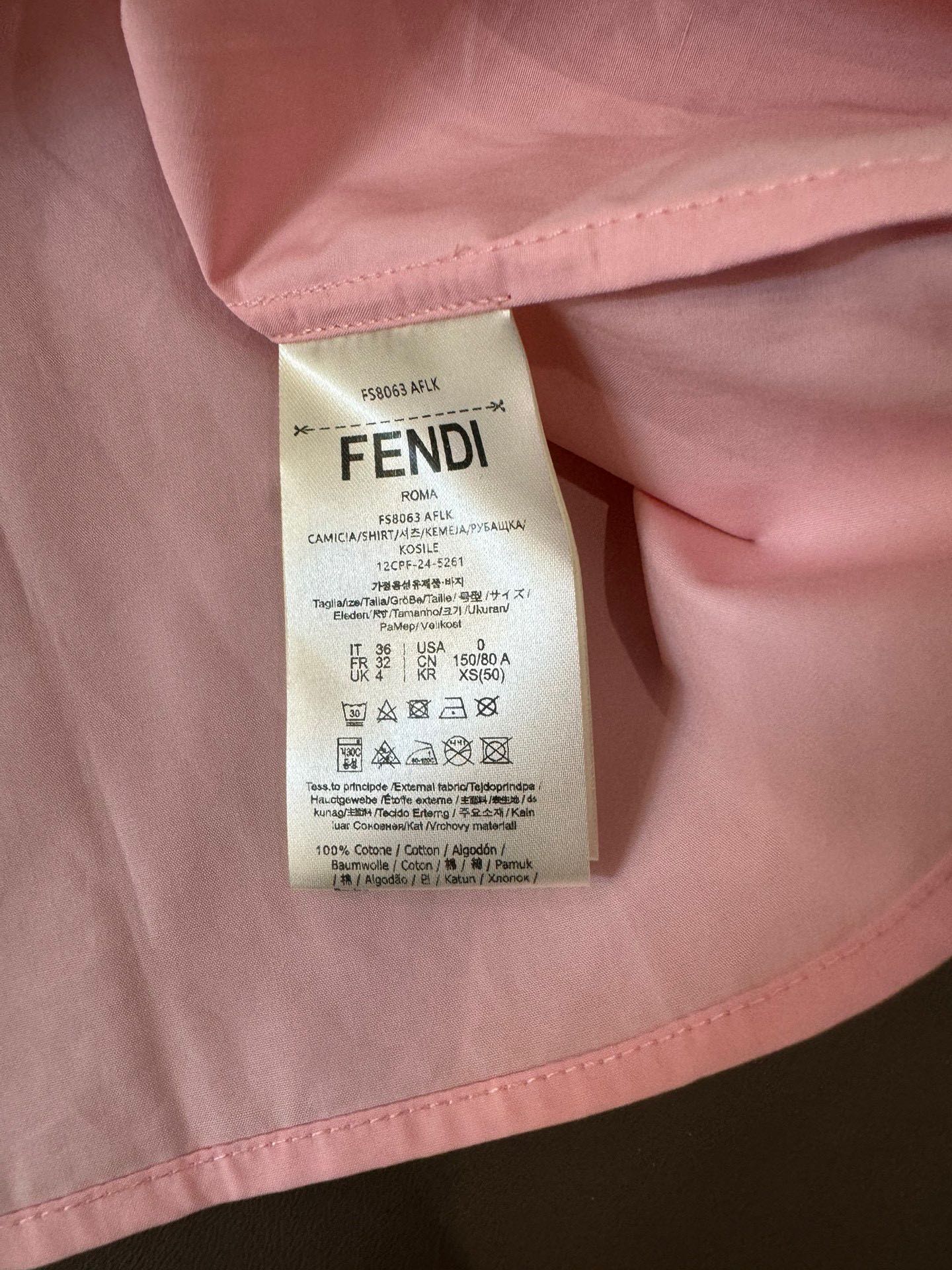 Футболка с коротким рукавом и буквенным принтом Fendi-2403-24ss