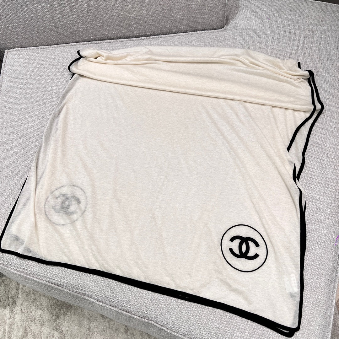 Кашемировый шарф Chanel 2024 - 70-180 - Белый