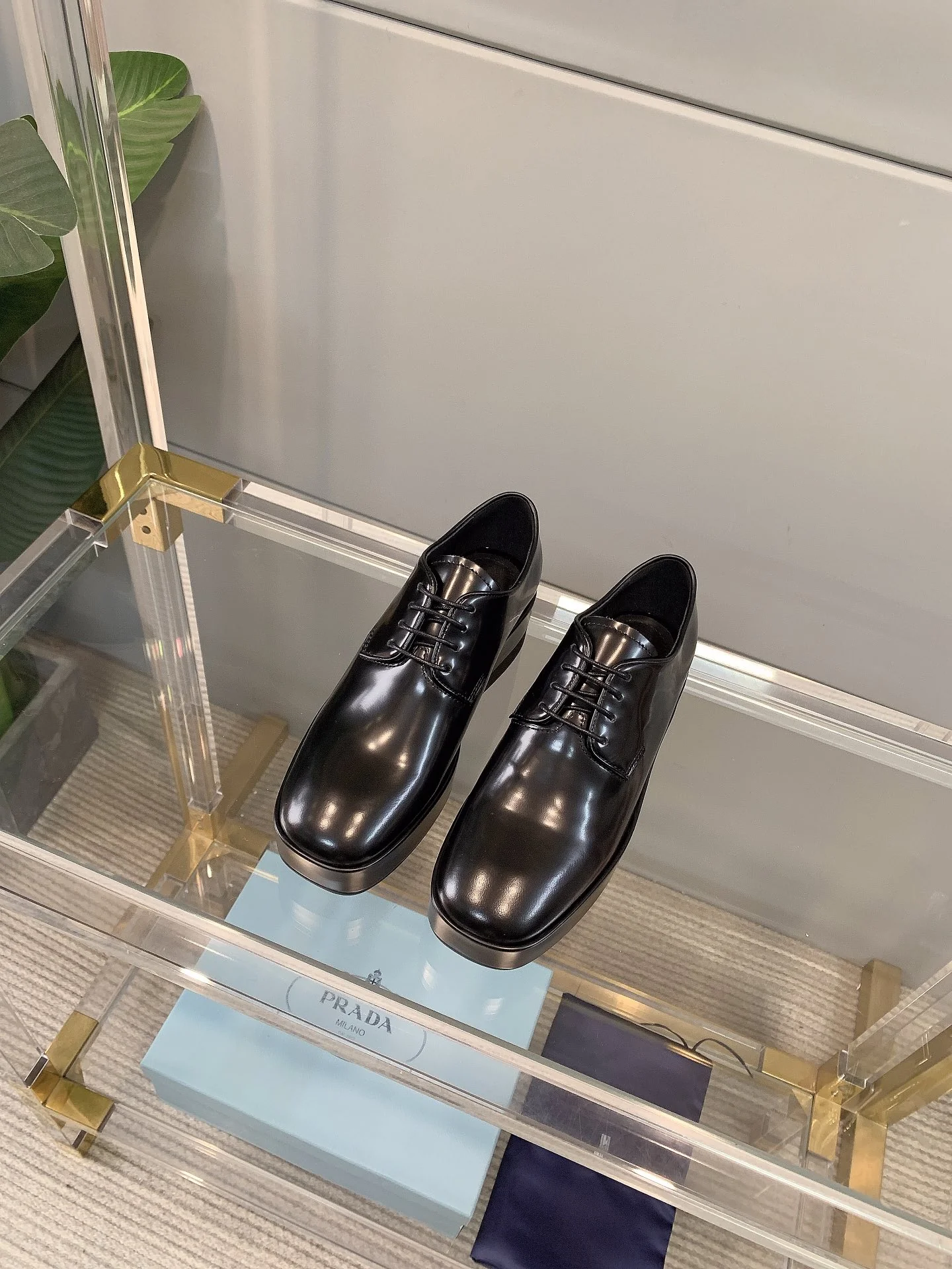 Prada - Кожаные туфли на платформе