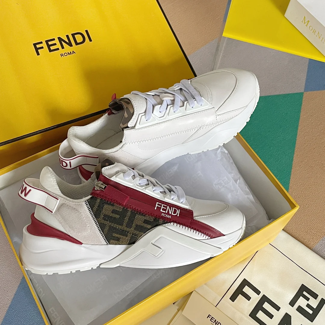 Fendi - Повседневные кроссовки - Белый канвас с монограммой