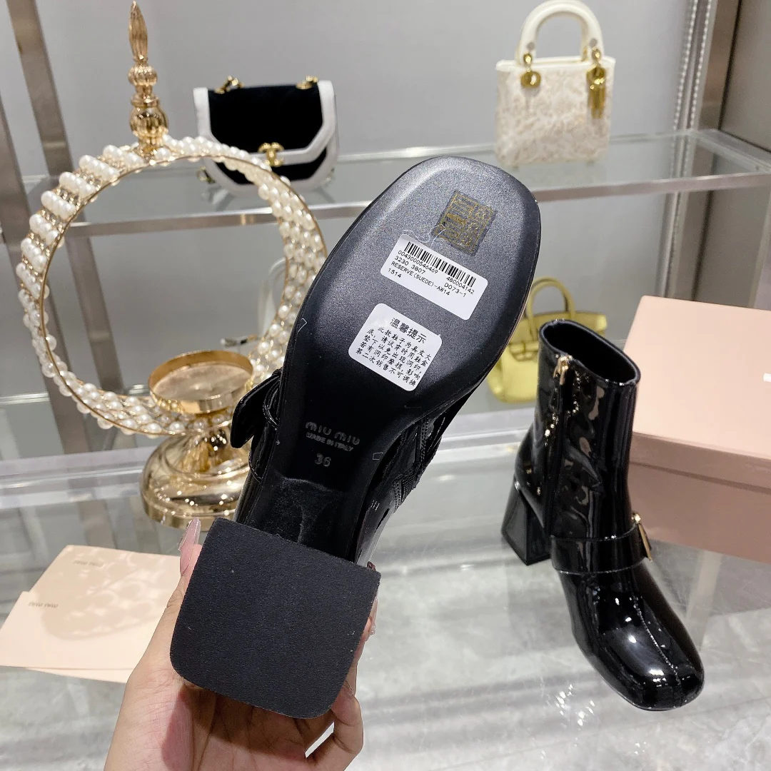 Miu Miu - Ботильоны 22s с застежкой-молнией и металлической пряжкой - 2