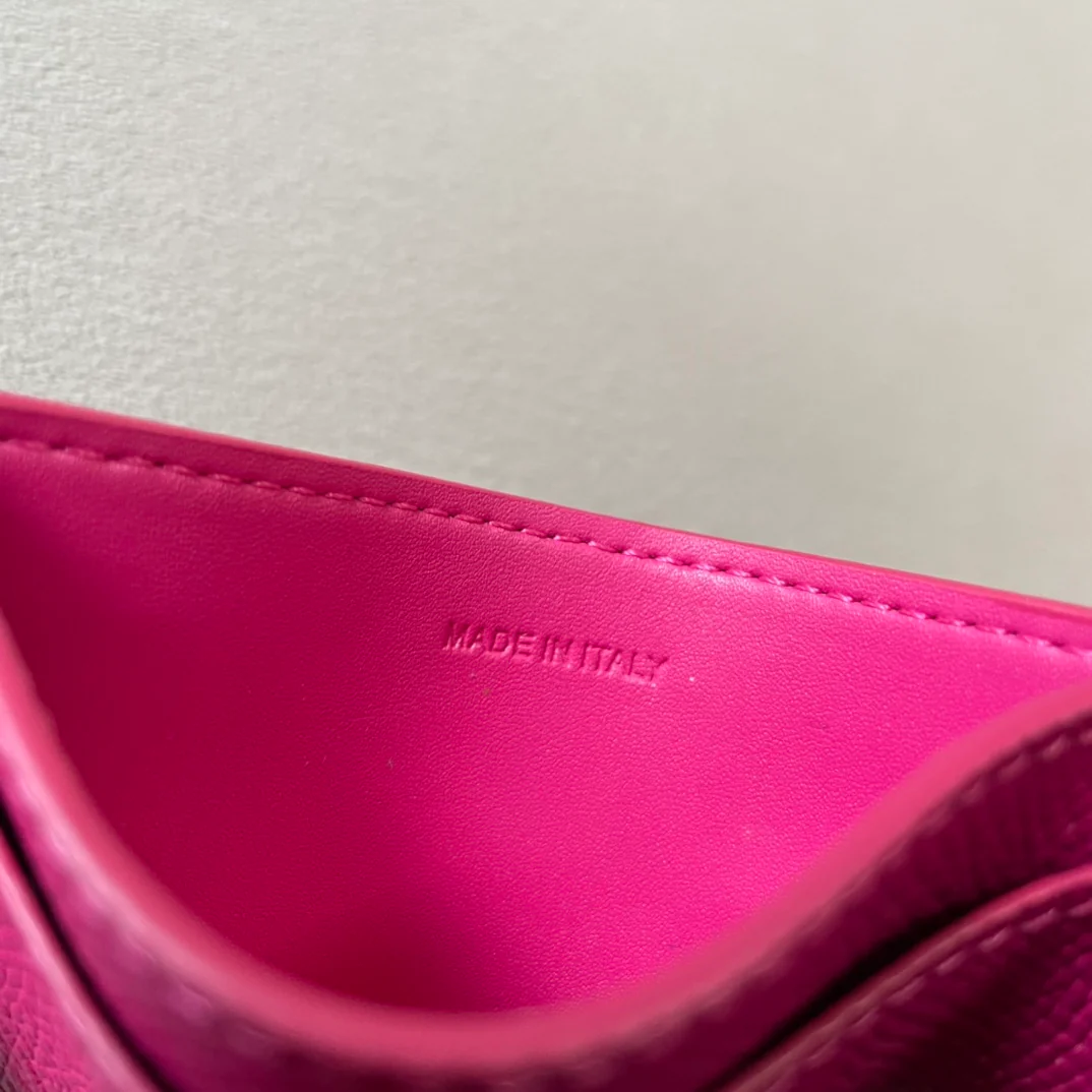 Небольшой держатель для карт Celine - зернистая телячья кожа - розово-красный