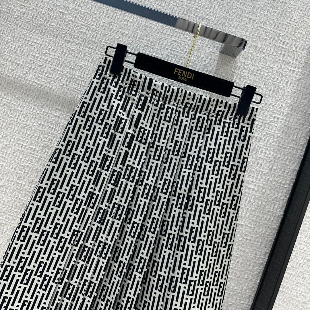 Fendi - 2403-24 Новинка ранней весны Плиссированная юбка миди