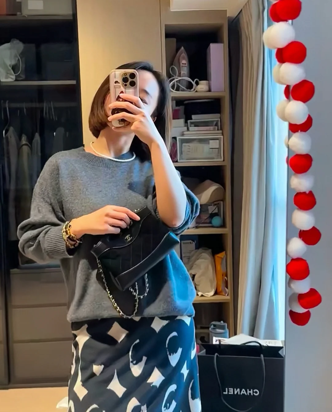 Сумка Chanel 25p nano31, замша, черная.