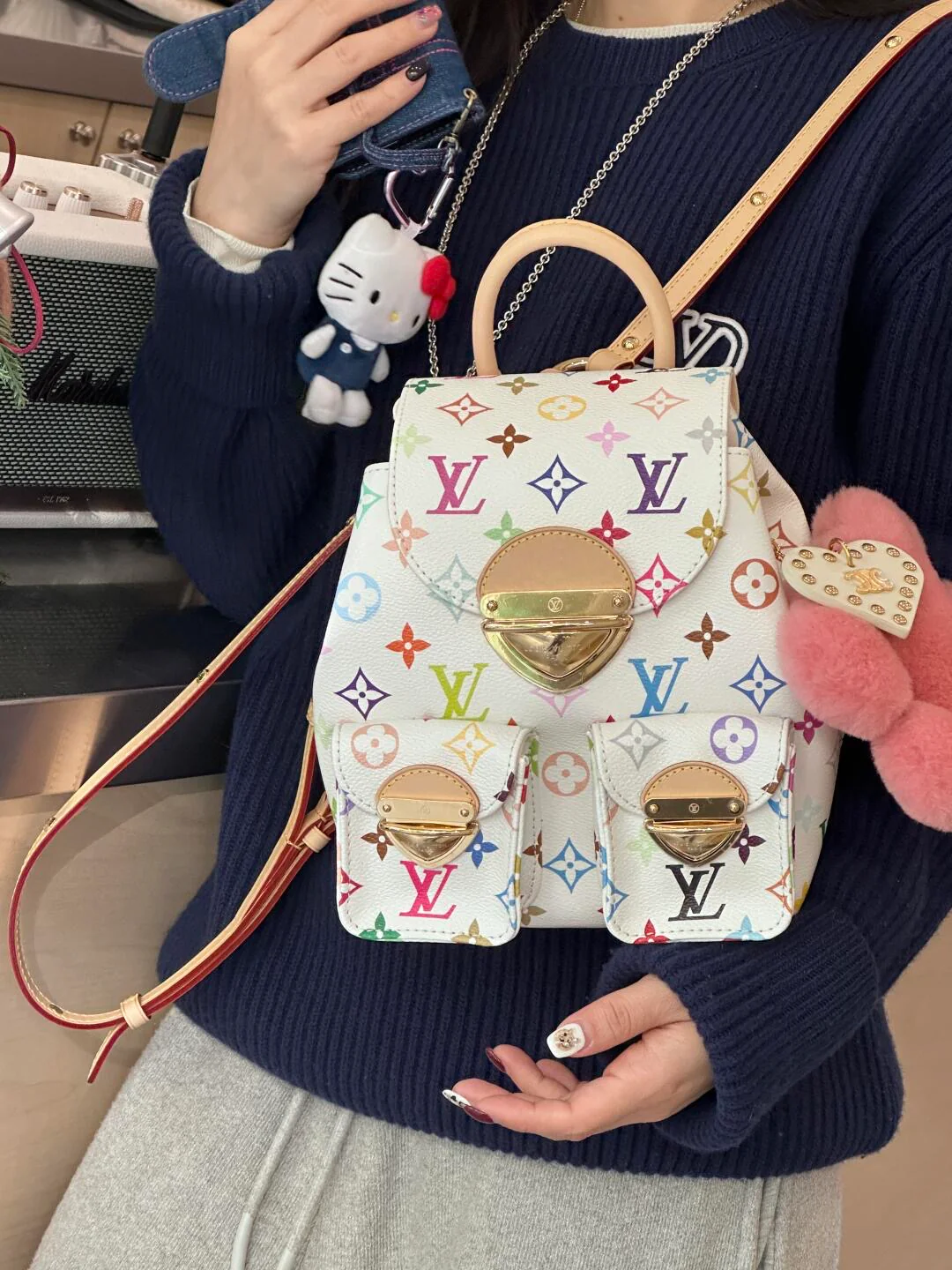 LV-mb163c-tm-venice-shoulder bag-white/multicolored