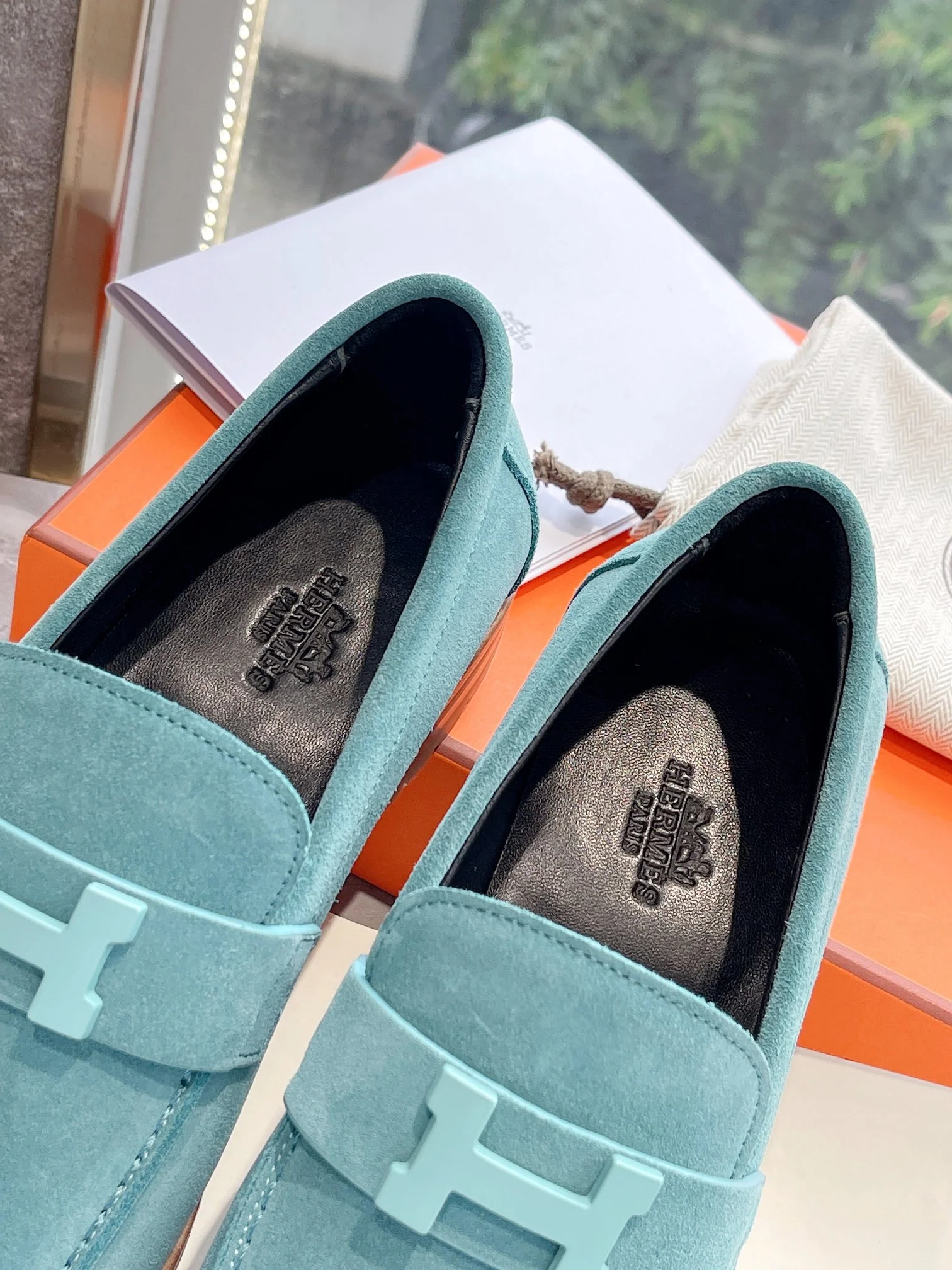 Лоферы Hermes 22FW - синие