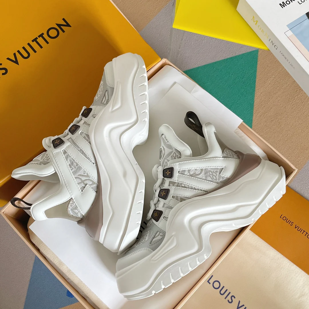 Новинка LV 2023 года - Серия Archlight 2-0 на платформе - Кроссовки/?папины кроссовки? - Белый/Серый