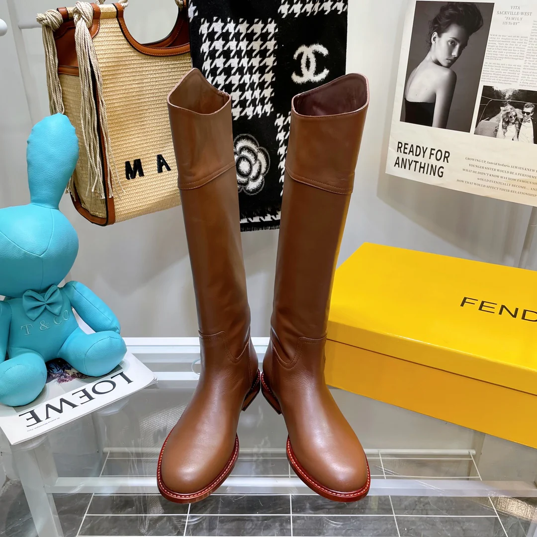 Fendi - Сапоги до колена - Верблюжий цвет