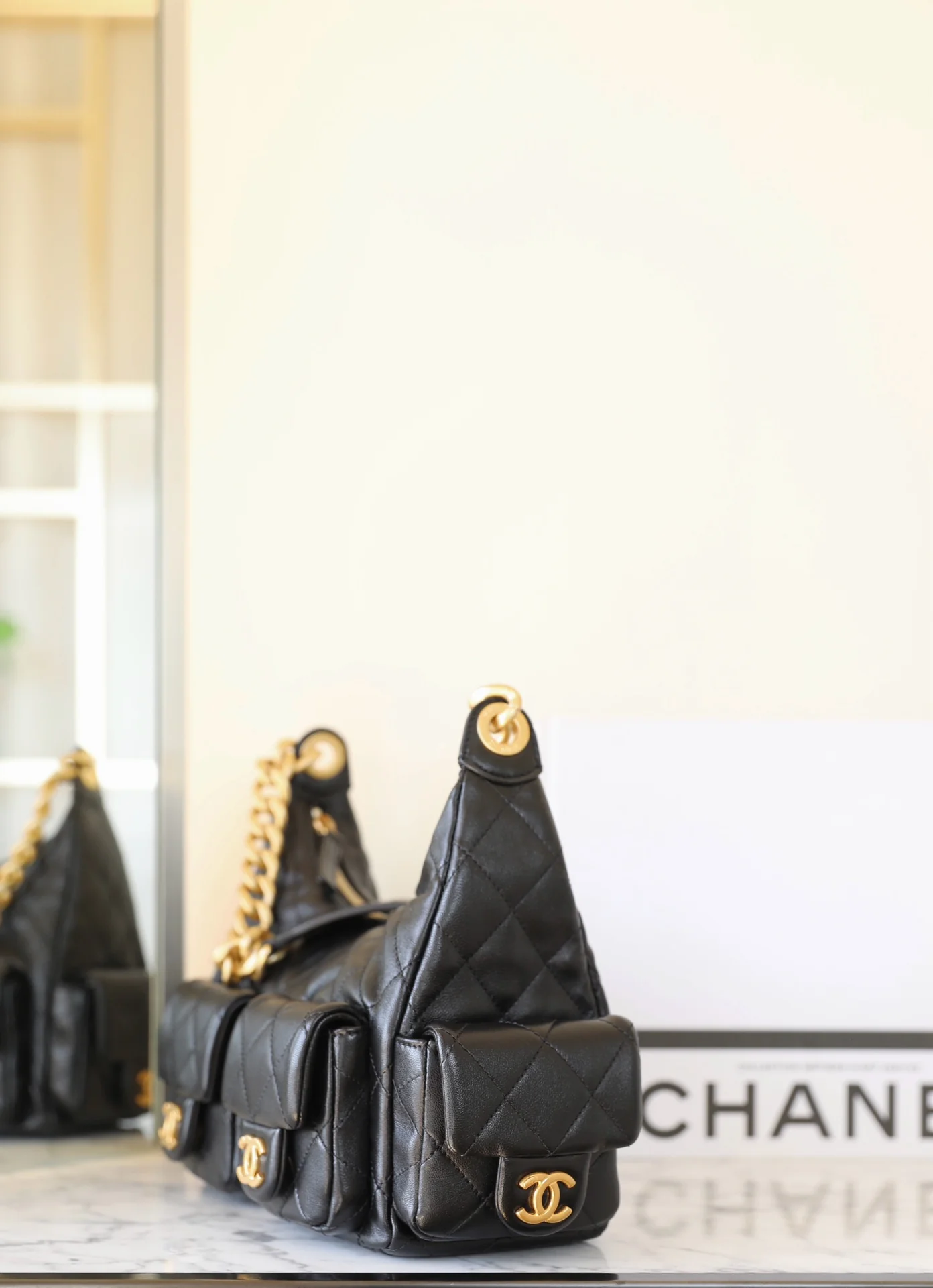 Сумка-хобо Chanel 25c, маленькая, черная, для хобби.