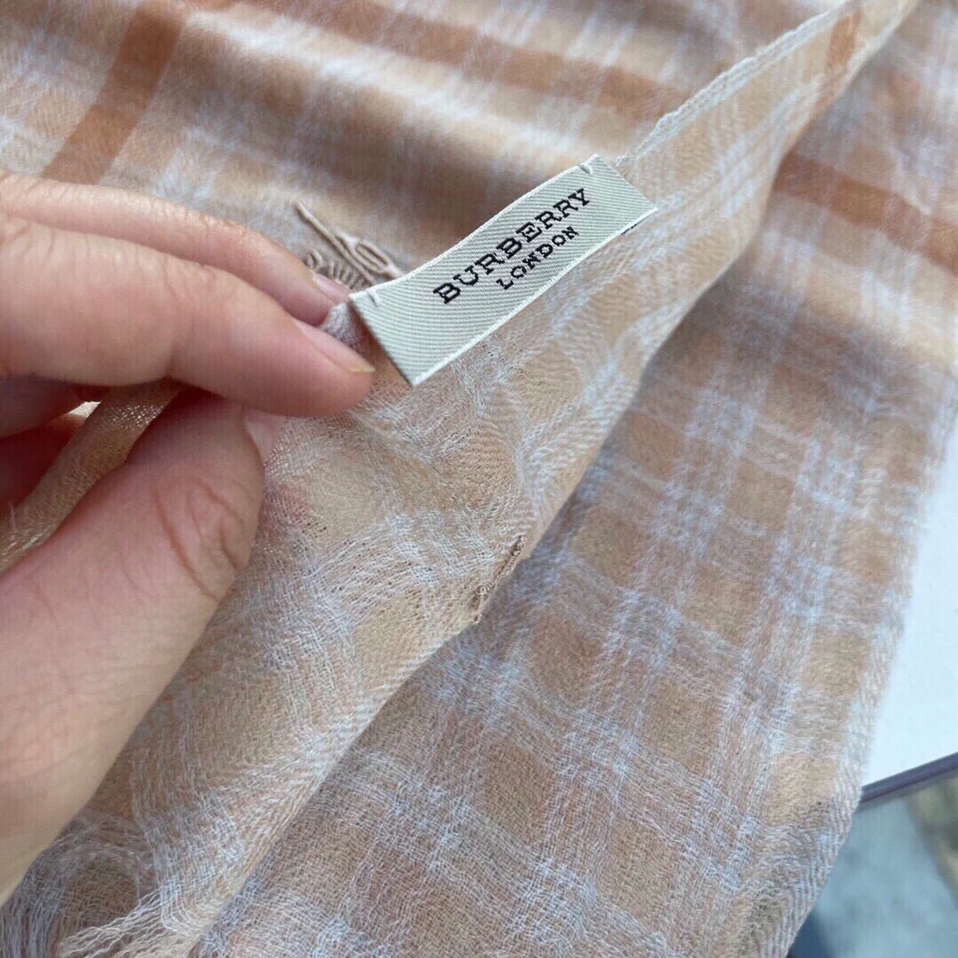 Классический клетчатый шарф Burberry - 100 см - 200 см - 100 см - Кашемир - Розовый