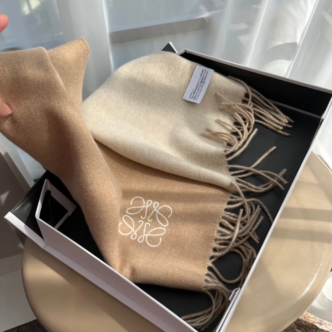 Lolwei - Двусторонний однотонный шарф - 35 - 180 см - Абрикосовый