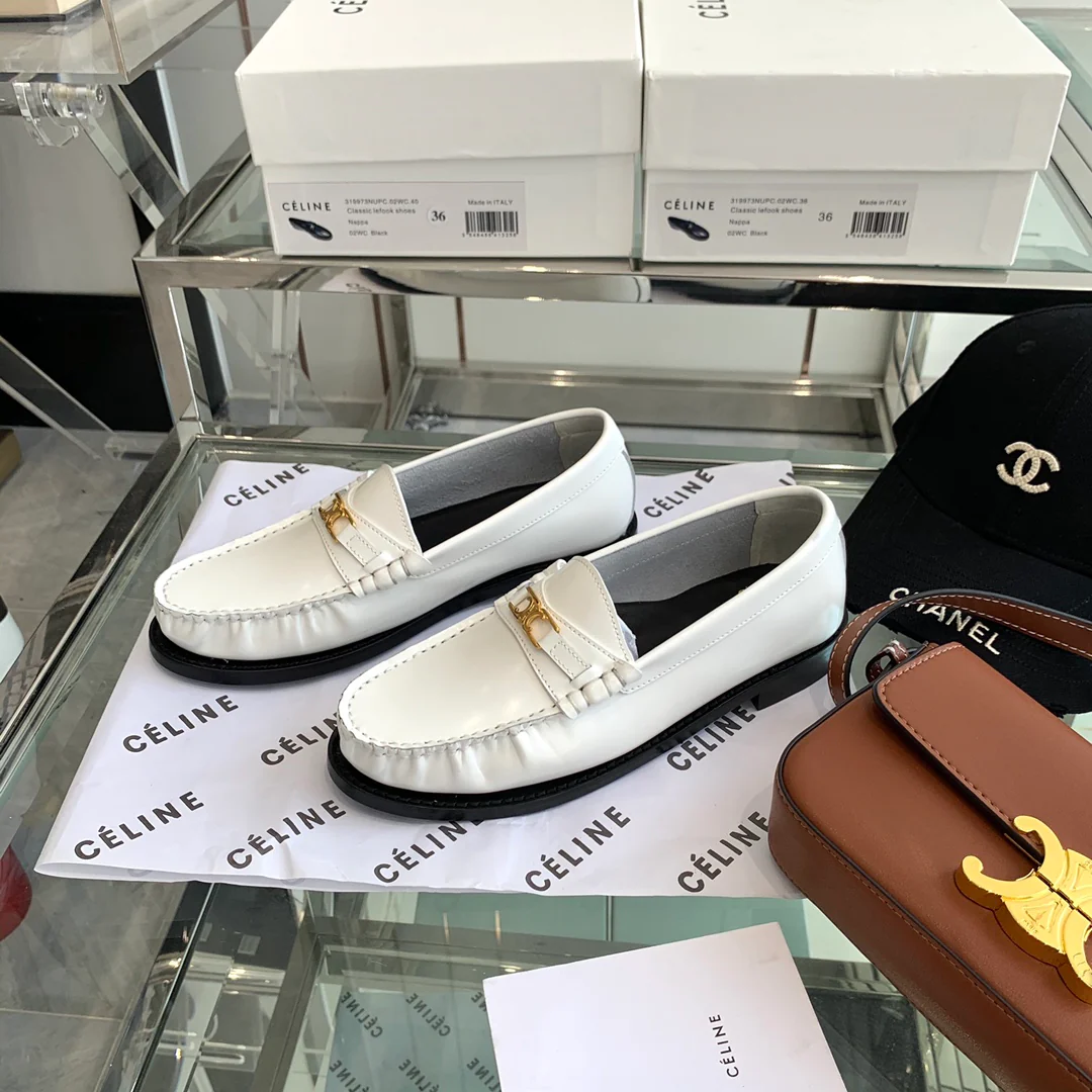 Обувь Celine - Celine - балетки - лоферы - белые