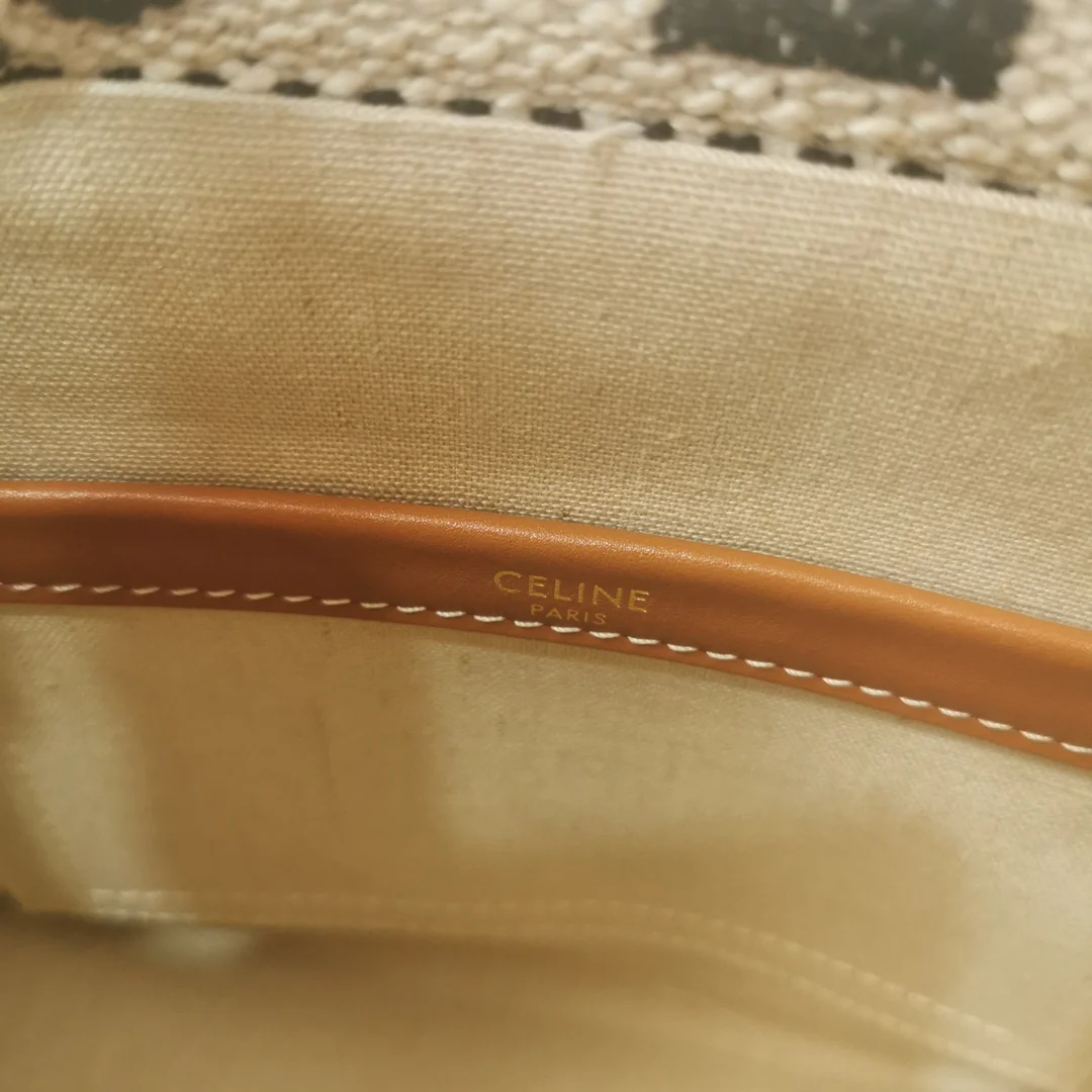 Сумка-тоут Celine Cabas Thais, маленькая, черная (из махровой ткани)